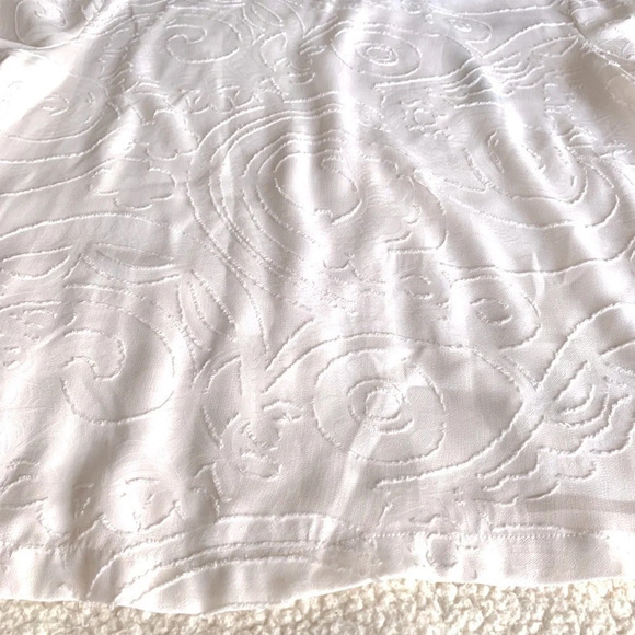 LOFT blouse top Textured Swirl Tie Back Blouse white size Small - Picture 16 of 16